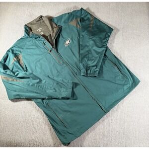 NFL Mens Teal Black Philadelphia Eagles‎ Jacket Coat Zipper Pockets Size XL